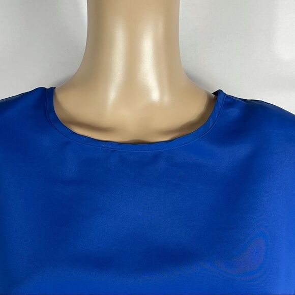 David Matthew Vintage 1970s Women's Blue Blouse - Picture 7 of 13